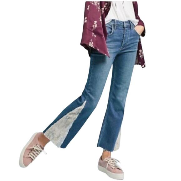 Anthropologie Pilcro and Letterpress High-Rise Sequined Flare Jeans - Picture 1 of 5